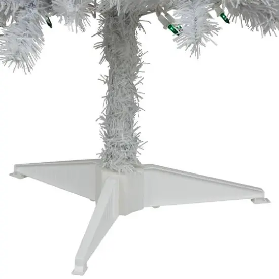 4ft. Pre-Lit White Artificial Christmas Tree, Green Lights {3}