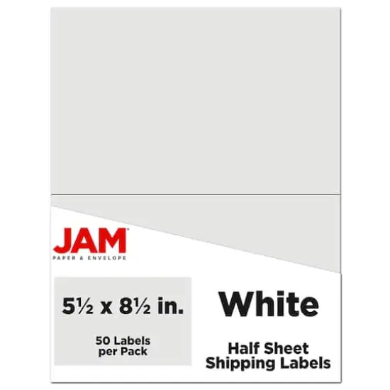 JAM Paper Shipping Labels, 50ct. White {1}