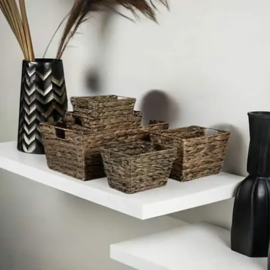 DII&reg; Graywash Hyacinth Basket Set {7}