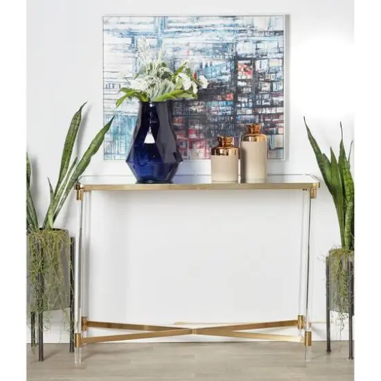 3.5ft. Clear Contemporary Acrylic Console Table {9}