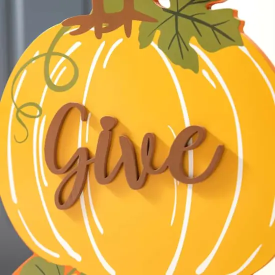 Glitzhome&reg; 36" Thanksgiving Wooden Stacked Pumpkin & Turkey Porch D&eacute;cor {6}