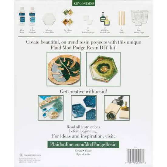 Mod Podge&reg; Green & Gold Do-It-Yourself Hexagon Coaster Kit {7}