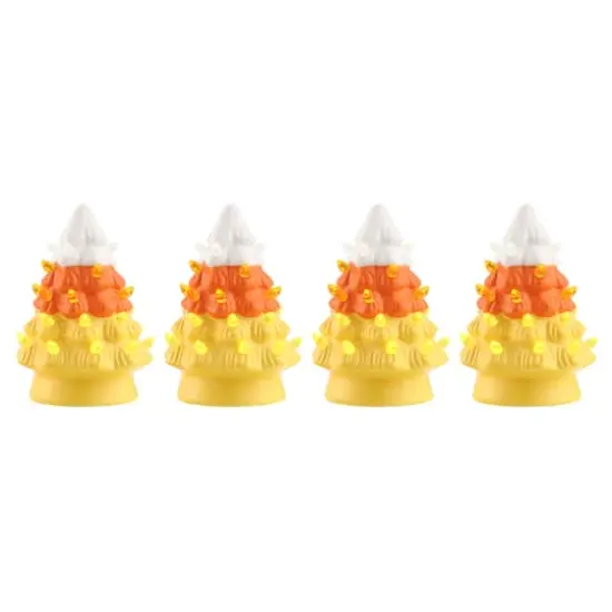 5.5" LED Illuminated Halloween Candy Corn Trees, 4ct. {1}