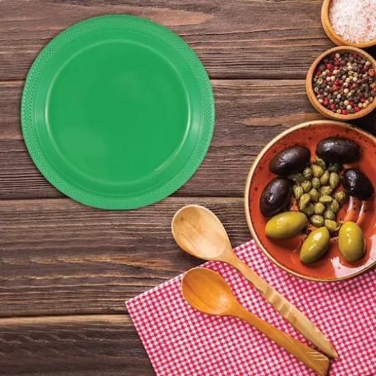 JAM Paper 10.25" Plastic Party Plates, 20ct. Green {5}