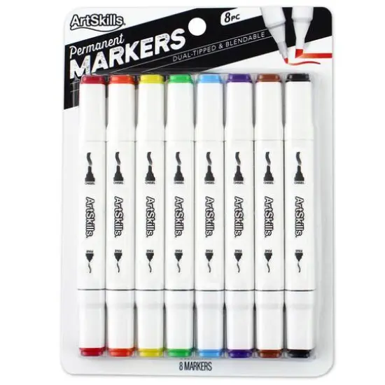 ArtSkills&reg; Chisel & Fine Dual-Tipped 8 Color Permanent Markers {6}