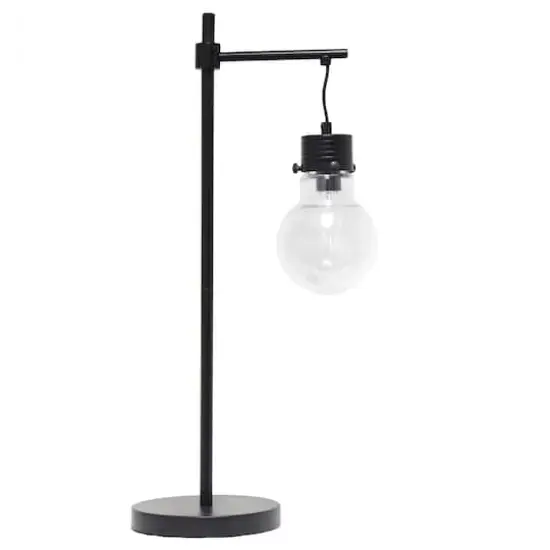 Lalia Home 24" Black Matte 1 Light Beacon TableLamp with Clear Glass Shade {1}