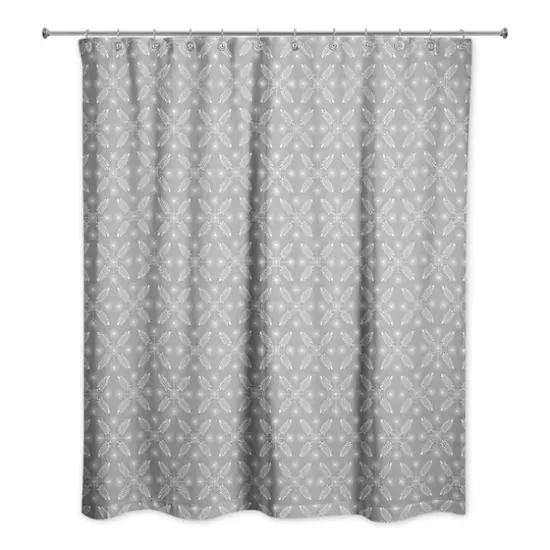 Starry Leaves Shower Curtain Gray {3}