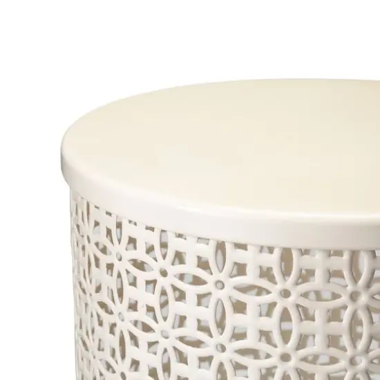 Glitzhome&reg; Multi-Functional Metal Accent Table Set Cream {8}