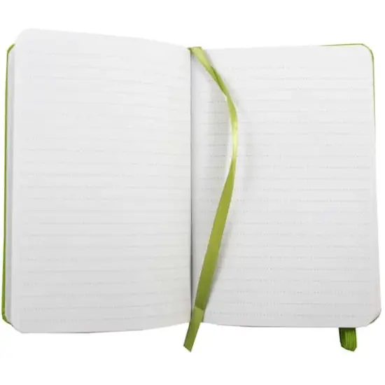 JAM Paper Travel Size Hardcover Notebook with Elastic Band Green Apple {5}