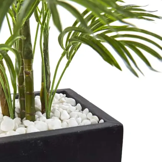 4.5ft. UV Resistant Areca Palm Tree with Black Wash Planter {3}