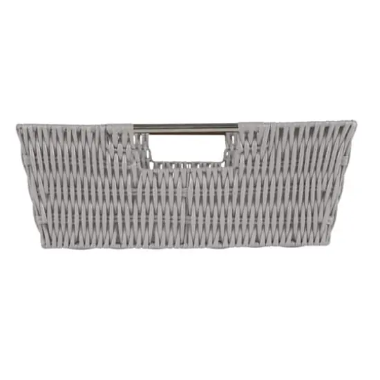 Simplify Gray Shelf Storage Rattan Tote Basket {1}
