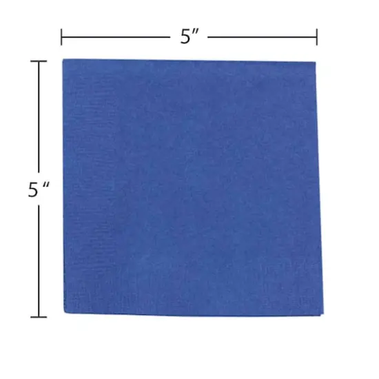 JAM Paper Small Beverage Napkins, 100ct. Blue {4}
