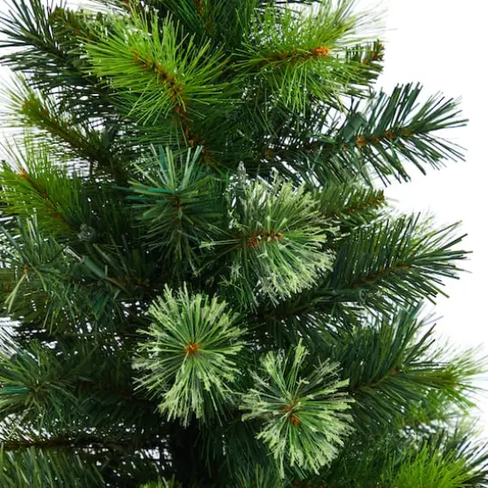 4.5ft. Pre-Lit Oregon Pine Artificial Christmas Tree in Decorative Planter, Warm White Lights {6}