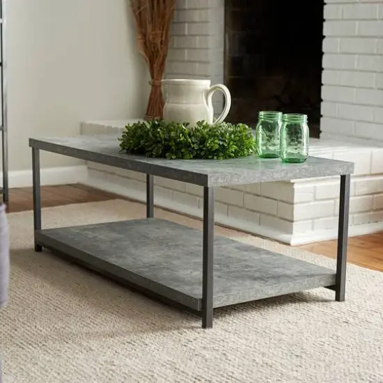 Household Essentials 39" Jamestown Coffee Table Gray {8}