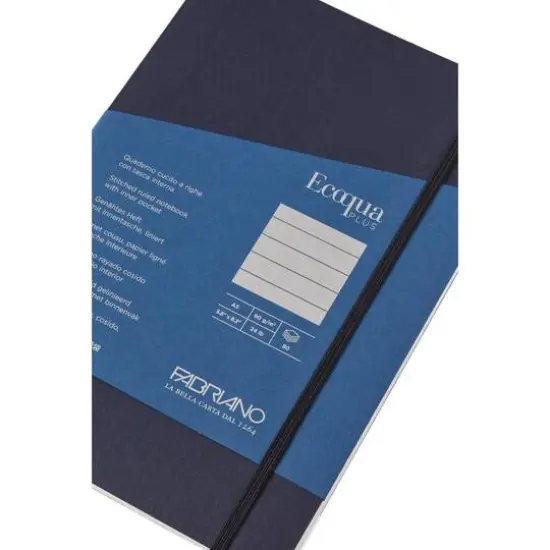 Fabrian&reg; EcoQua Plus A5 Lined Stitch-Bound Notebook Navy {6}