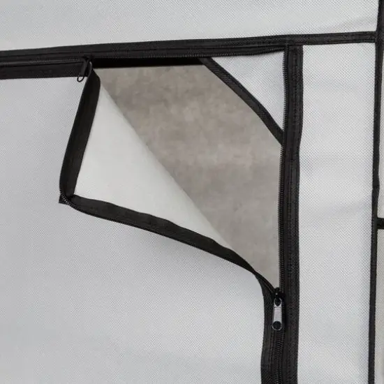 Honey Can Do 27" Gray Portable Wardrobe Closet with Cover & Side Pockets {12}