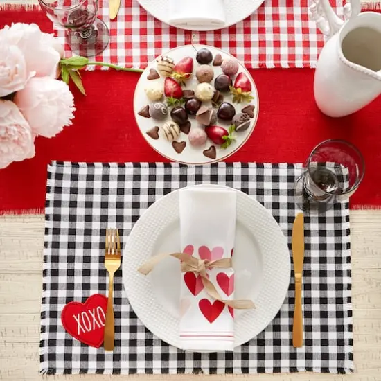 DII&reg; Love and Xoxo Checkers Embellished Placemats (Set of 4) {6}