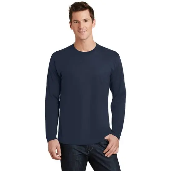 Port & Company&reg; Fan Favorite&trade; Colors Long Sleeve T-Shirt Deep Navy {4}