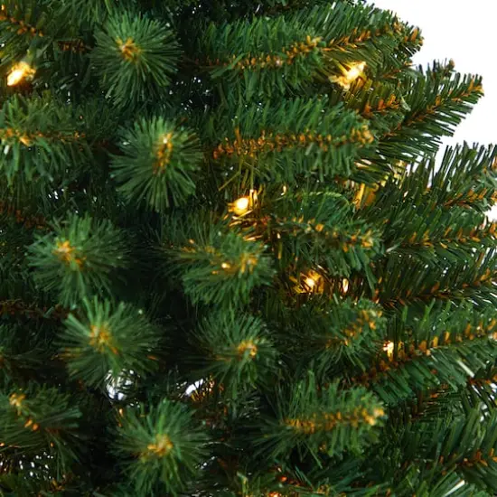 3ft. Pre-Lit Northern Rocky Spruce Artificial Christmas Tree, Clear LED Lights {4}