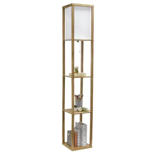Simple Designs 5.2ft. Modern 3-Tier Floor Lamp Storage Shelf {5}