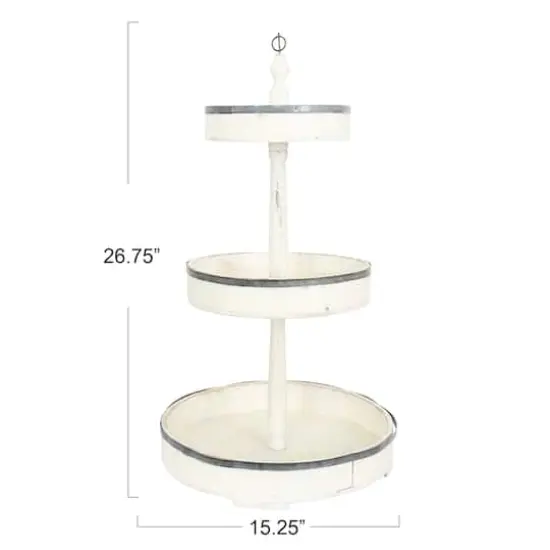 Hello Honey&reg; 26.5" Decorative Wood & Tin 3 Tier Tray {4}