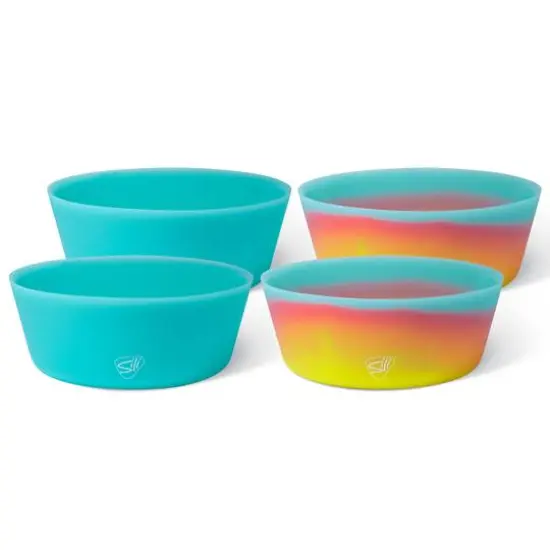 Silipint&reg; 18oz. Aqua & Aurora Silicone Squeeze-A-Bowl Set {1}