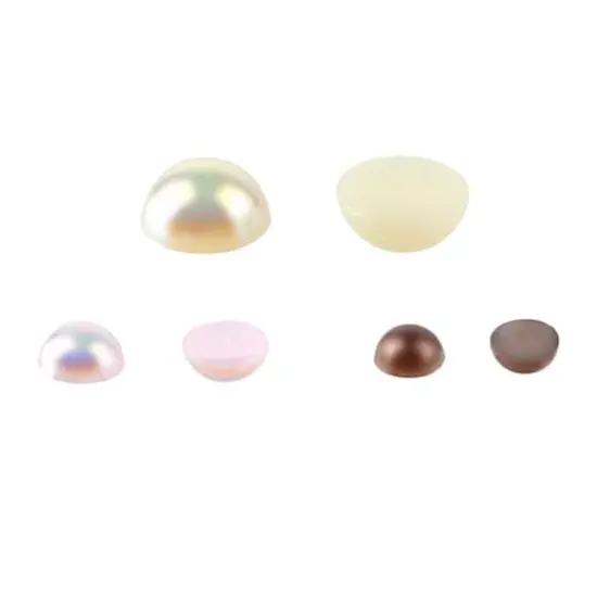 Ivory, Pink & Brown Round Plastic Flatback Pearl Mix, 5,100ct. by Bead Landing&trade; {3}