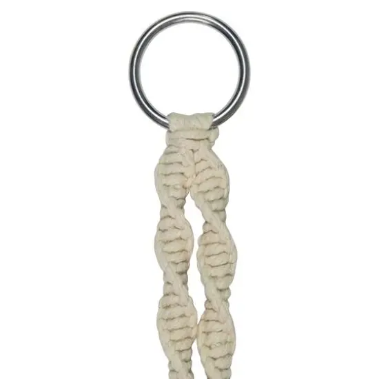 22" Ivory Rope Wooden Swing Chair {6}