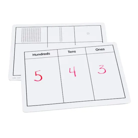 Didax Write-On & Wipe-Off Base Ten Blocks Mat, 10ct. {3}