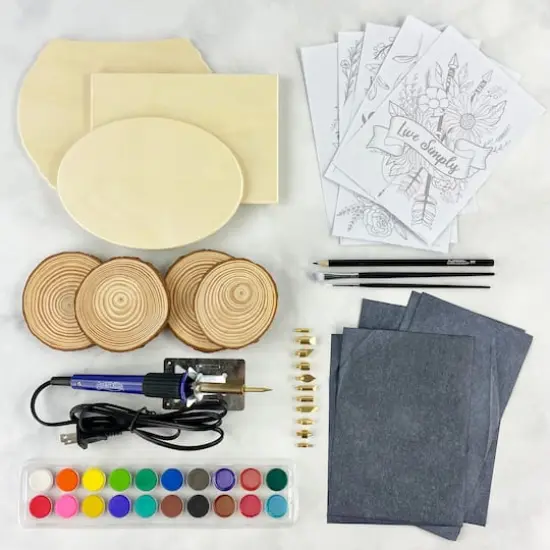 ArtSkills® 55 Piece Beginners Wood Burning Kit with Wood Rounds {3}
