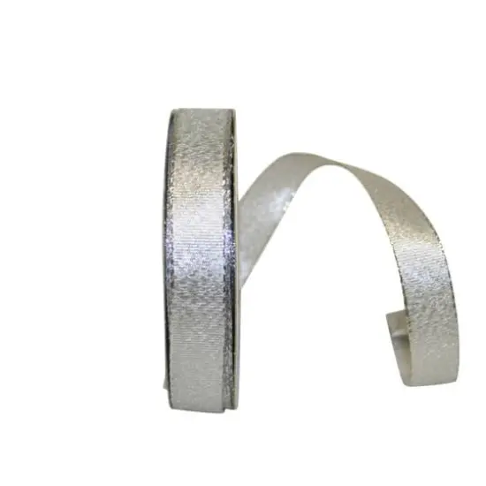 Reliant 5/8" x 25yd. Silver Glimmer Wired Ribbon {1}