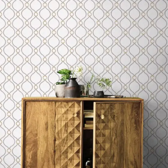 Surface Style Curveball Peel & Stick Wallpaper Platinum {4}