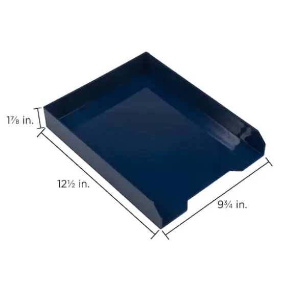 JAM Paper Stackable Desktop Paper Tray Navy {5}
