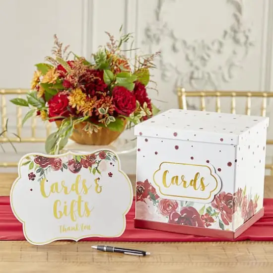 Kate Aspen&reg; Burgundy Blush Floral Party D&eacute;cor Sign Kit {3}