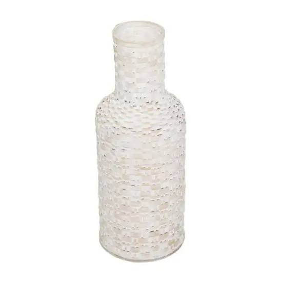 White Bamboo Tall Woven Floor Vase 8" x 8" x 22" {3}