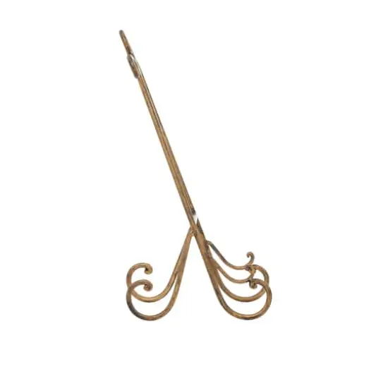 Traditional Scrolling Gold Metal Easel, 19" x 7" x 10" {4}