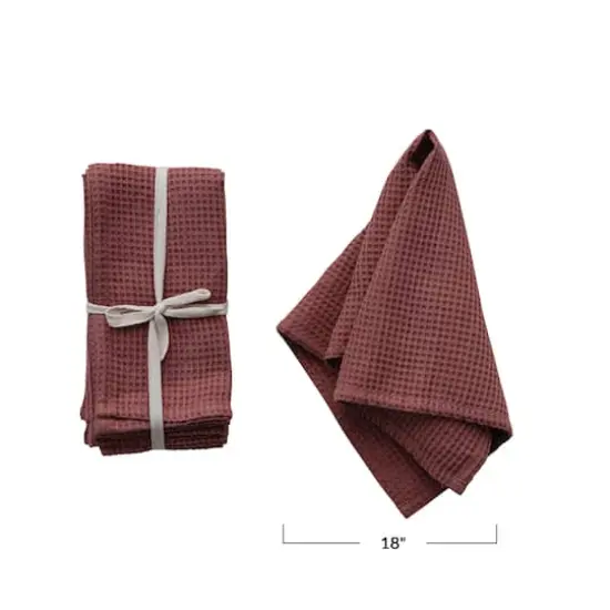 Hello Honey&reg; Woven Linen & Cotton Waffle Dinner Napkins, 4ct. Berry {4}
