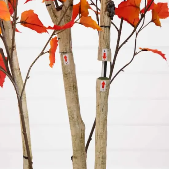 7ft. Potted Artificial Autumn Birch Tree {7}