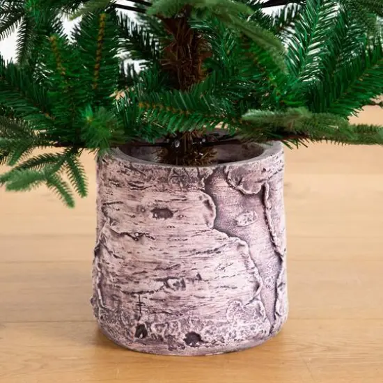 5ft. Unlit Woodland Fir Artificial Christmas Tree in Decorative Planter {5}