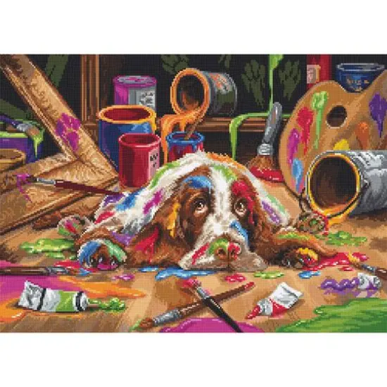 Luca-S Puppy Picasso Counted Cross Stitch Kit {10}