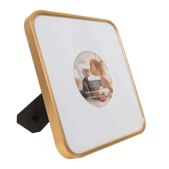 Expressions&trade;5" x 5" Gold Rounded Frame with Circle Mat by Studio D&eacute;cor&reg; {3}