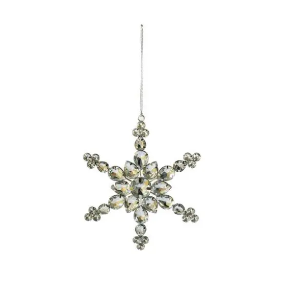 Hello Honey&reg; 7" Silver Snowflake Acrylic Jewel & Metal Ornament {1}