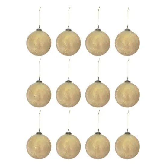 Hello Honey&reg; 12 Pack 3" Gold Glass Seeded Ball Ornaments {1}