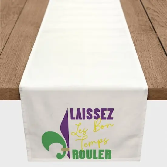 90" Laissez Les Bon Temps Rouler Mardi Gras Table Runner {1}