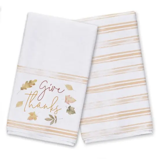 Give Thanks Leaves Tea Towel Set {1}