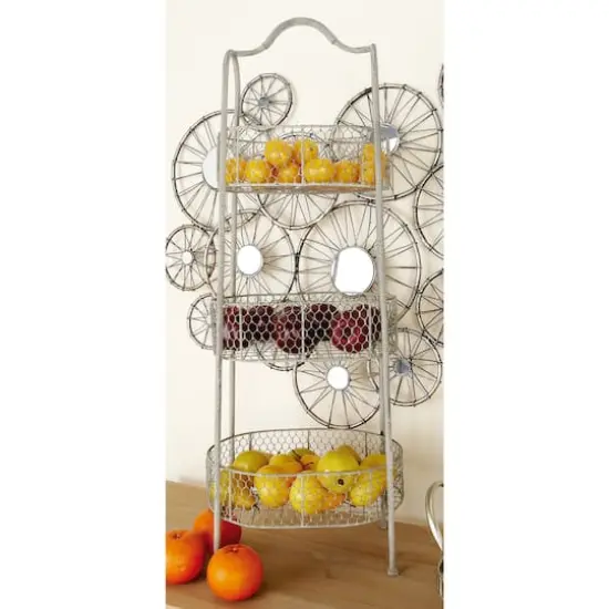 White Iron Farmhouse 3 Tier Tray Stand {8}