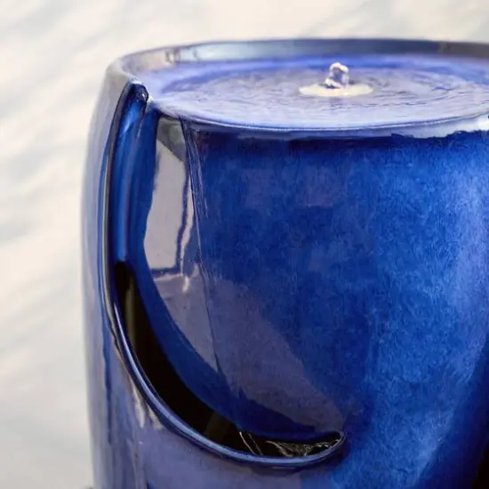 Glitzhome&reg; 29" Ceramic Pot Fountain Cobalt Blue {5}