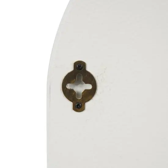 24" Cream Geometric Arched Wall Shelf {8}