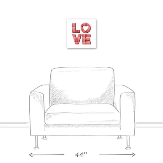 Love Plaid Stack 12" x 12" Canvas Wall Art {6}