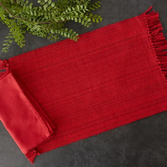 DII&reg; Variegated Red Fringe Placemat & Napkin Set, 8ct. {5}